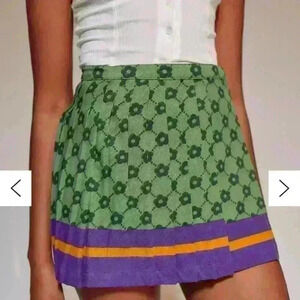 Urban Outfitters Pleated Dark Academia Novelty Scarf Print Funky Y2K Skirt Med